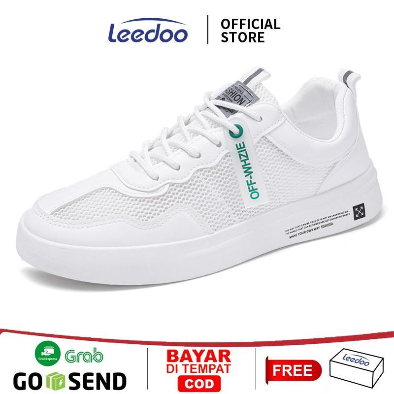 Leedoo Sneakers Putih Kekinian Sepatu Lari Outdoor Sepatu Pria Casual Sneakers Kuliah Kerja MC703
