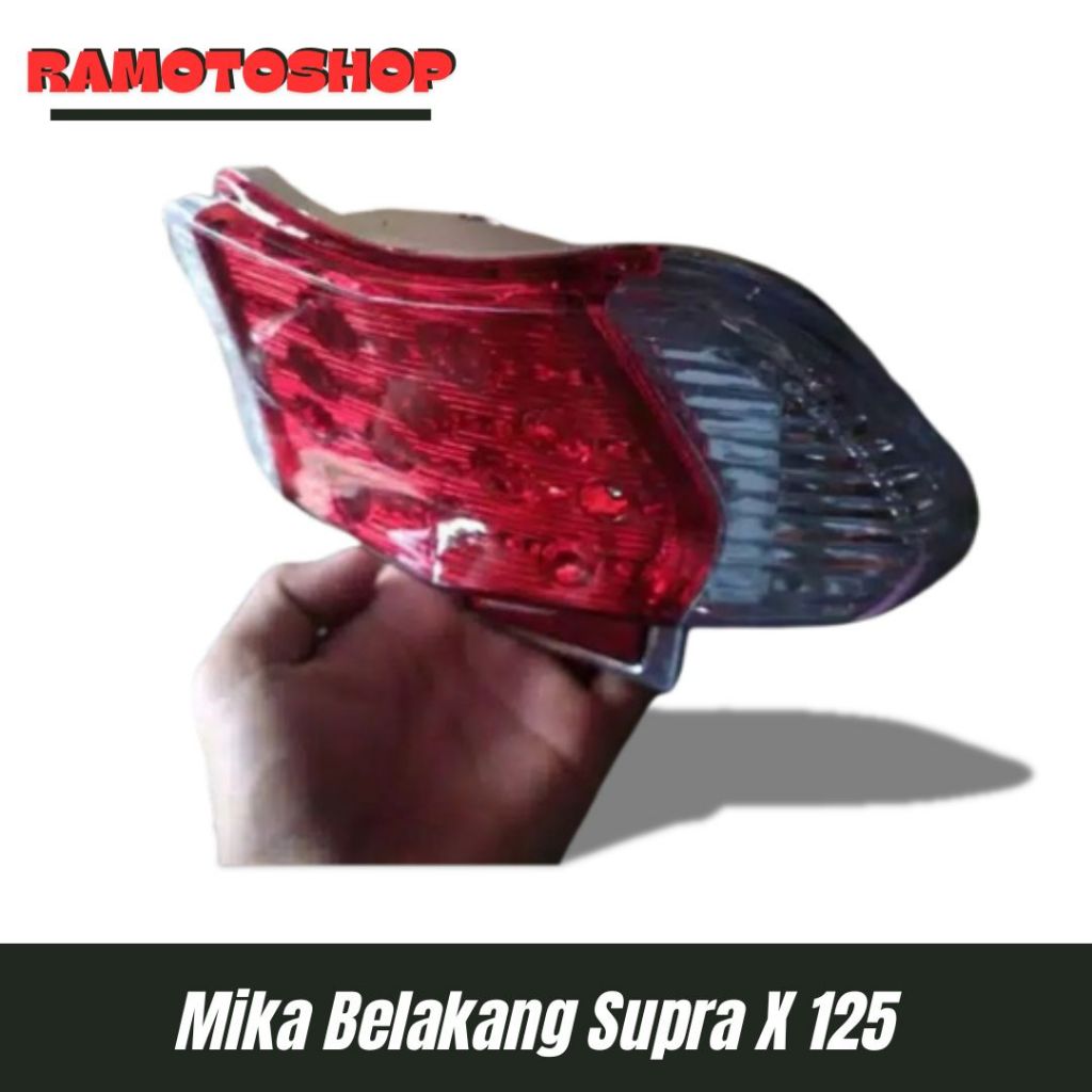 Mika Lampu Stop Belakang Supra X 125 Batman I Mika Kaca Lampu Stop + Sen Supra X 125 Merah Putih