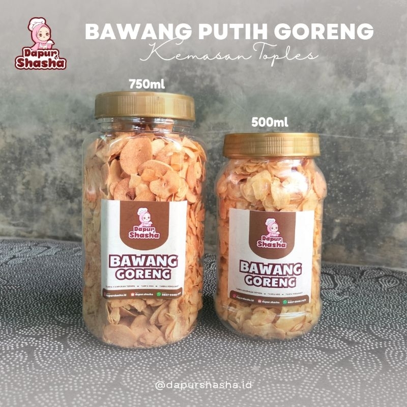 

(DAPUR SHASHA) Bawang Putih Goreng Premium Kemasan Toples / Asli 100% Bawang Goreng Tanpa Tepung