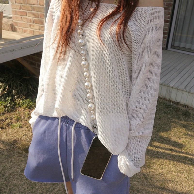 Korean Chain Pearl Mutiara Style Nanda 120cm ( Bisa Lepas Pasang Untuk Hp / Tas)