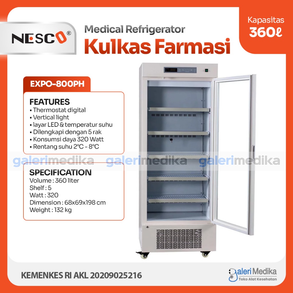 Kulkas Farmasi 360 Liter Nesco HYC-L360 Pharmaceutical Refrigerator - Kulkas Medis