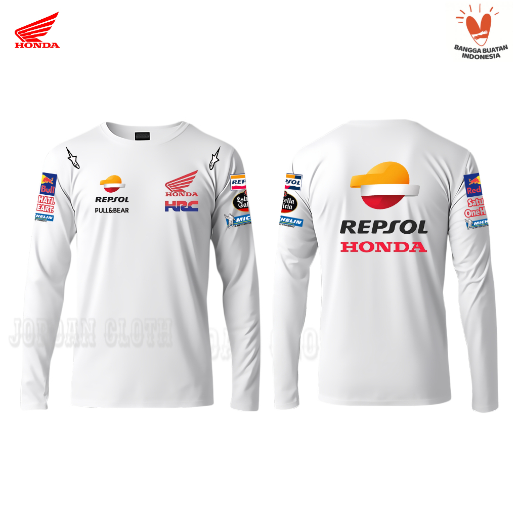 Tshirt Baju Kaos Lengan Panjang Team Honda Repsol Alpinestars Motorsports