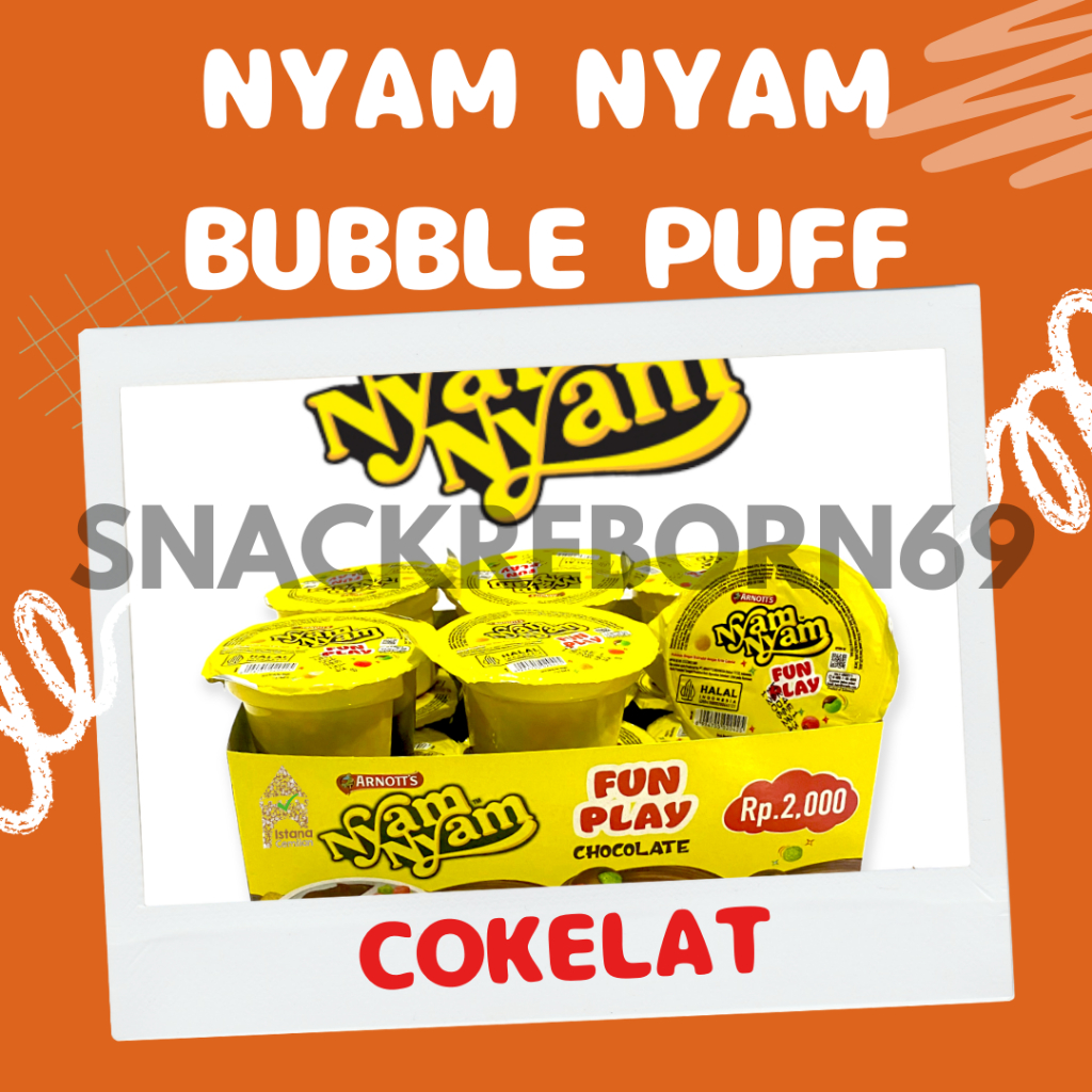 

Nyam Nyam Bubble Puff Cokelat Kemasan 11 gram Isi 12 Pcs