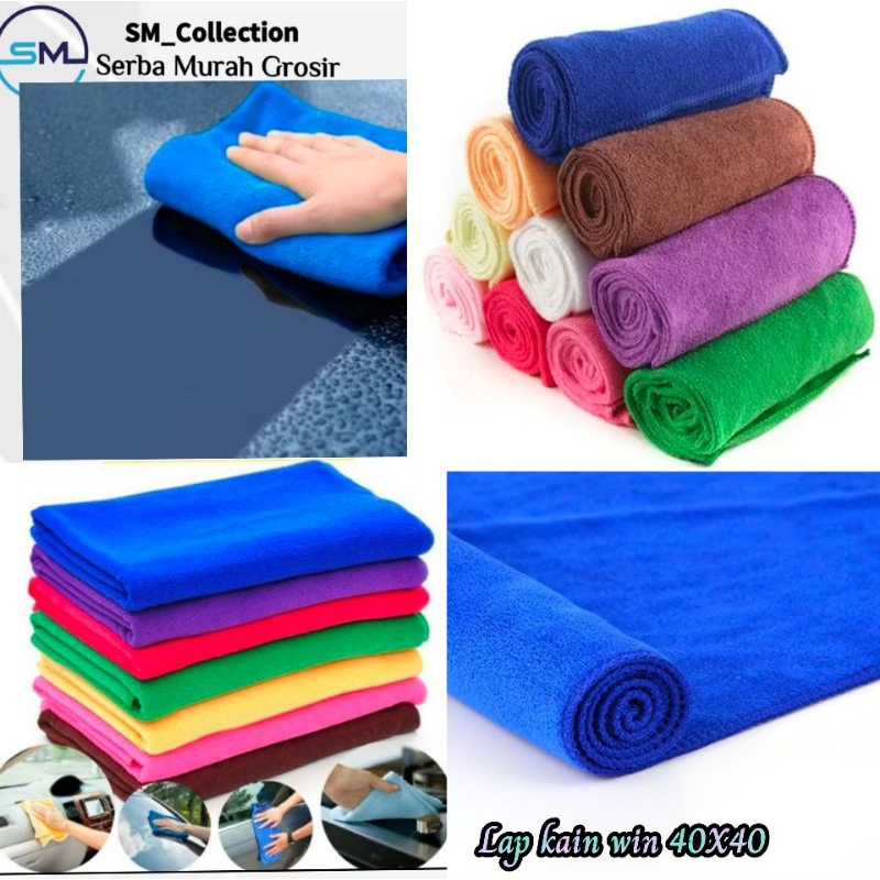 Kain lap handuk dapur kain lap microfiber mobil motor/Lap Kain WIN Microfibre 40X40