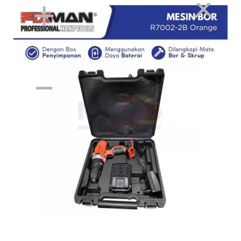 Fixman Mesin Bor Tanpa Kabel R7002-2B Merah
