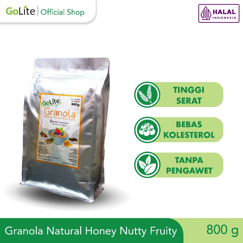 

Granola Natural Honey Nutty Fruity 800gr - GoLite