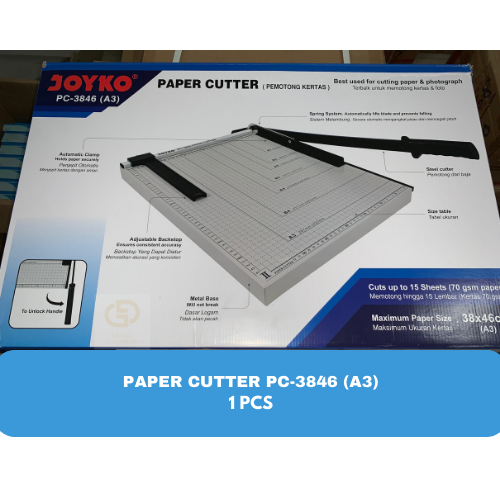 

Pemotong Kertas Paper Cutter PC-3846 (A3) Joyko 46,6 x 38.5 cm