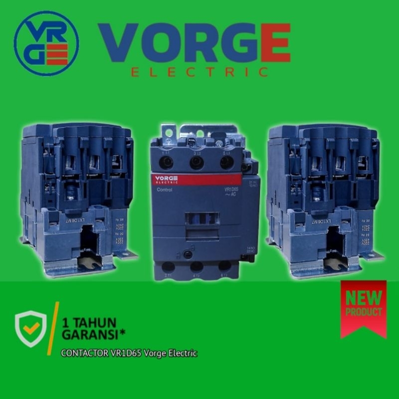 Kontaktor Contactor VORGE VR1D65 M7 VR1D65M7 setara LC1D65 LC1D65M7 garansi 1 tahun