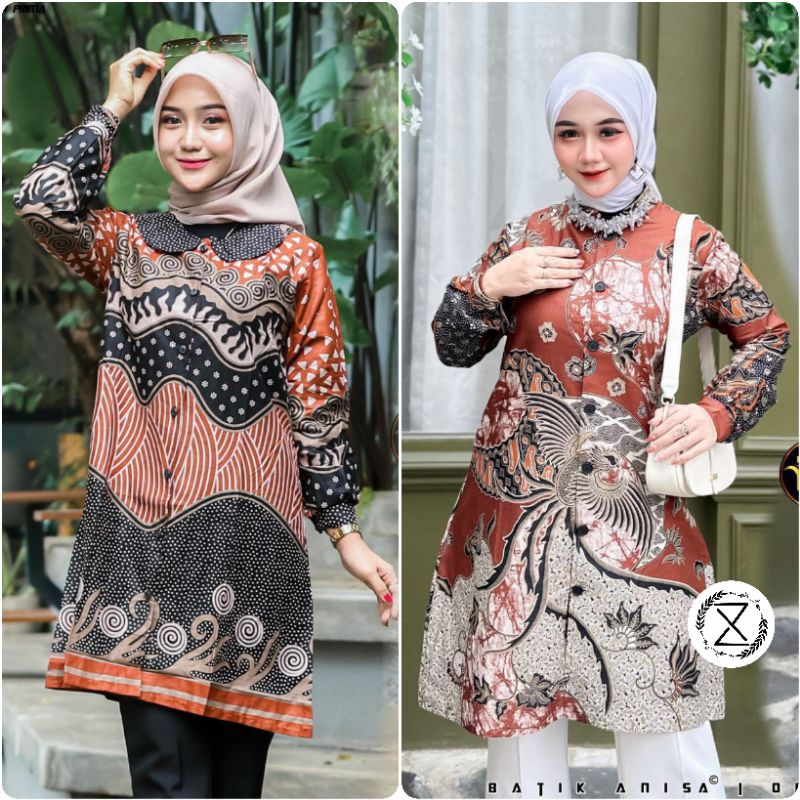 Atasan tunik | Tunik batik modern | Tunik kantor | Atasan tunik batik wanita modern | Tunik batik pr