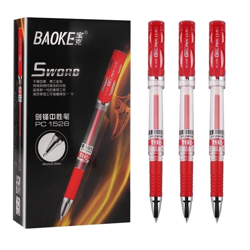 

GEL PEN PULPENGEL 0.5MM tinta 1 pak isi 12pcs per warna , HITAM DAN MERAH PC152