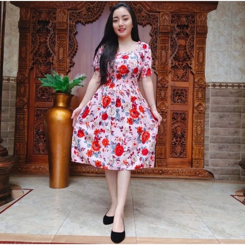 DASTER SEMOK DRES WANITA DEWASA TERBARU//DASTER BUNGA TERLARIS