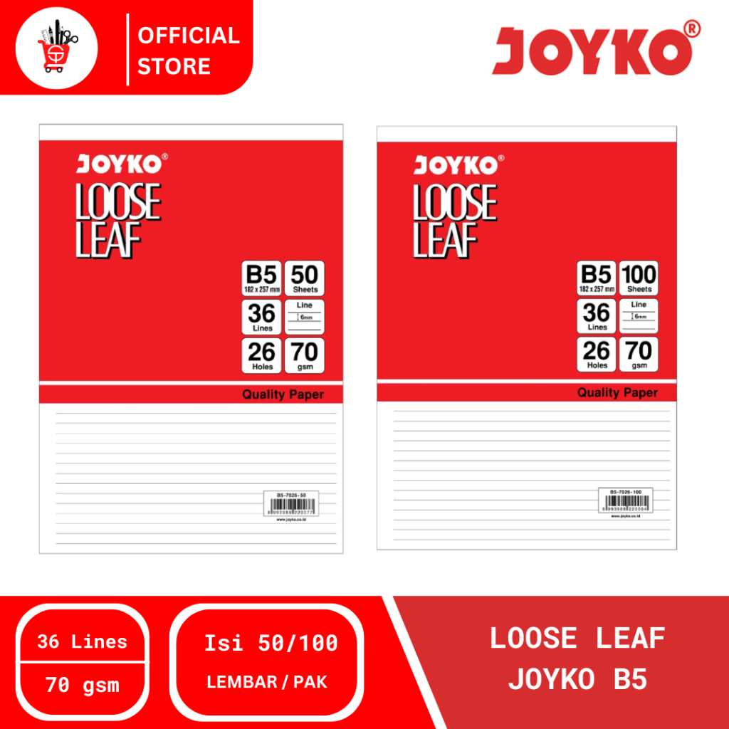 

Loose Leaf | Isi Kertas File Binder Joyko B5