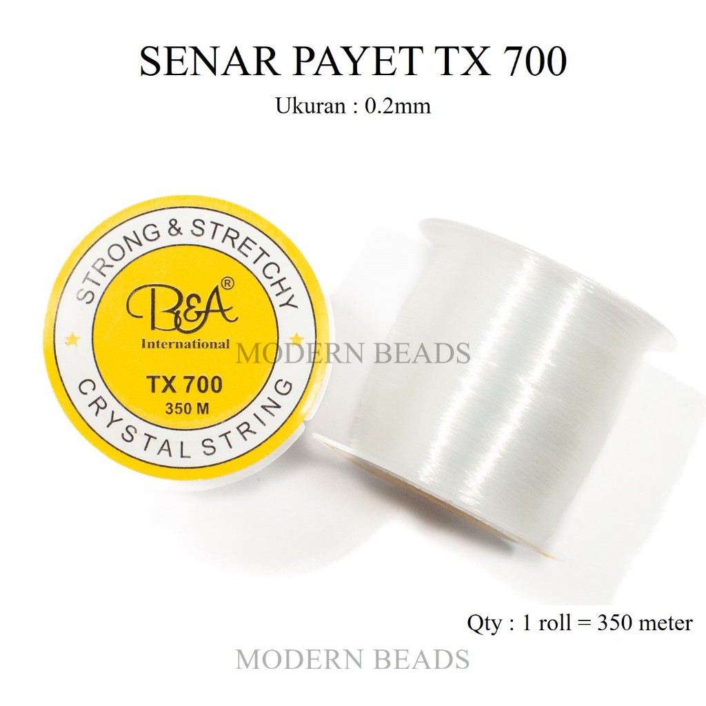 Senar Payet TX 700 Diameter 0.2mm Paling Halus Bening Transparan / Benang Payet / Tali Payet / Manik