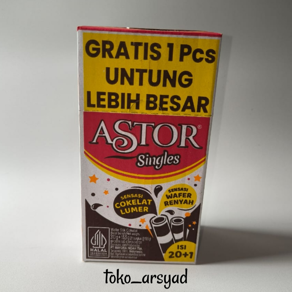 

Astor Wafer Stik Coklat Singles isi 20 Pcs