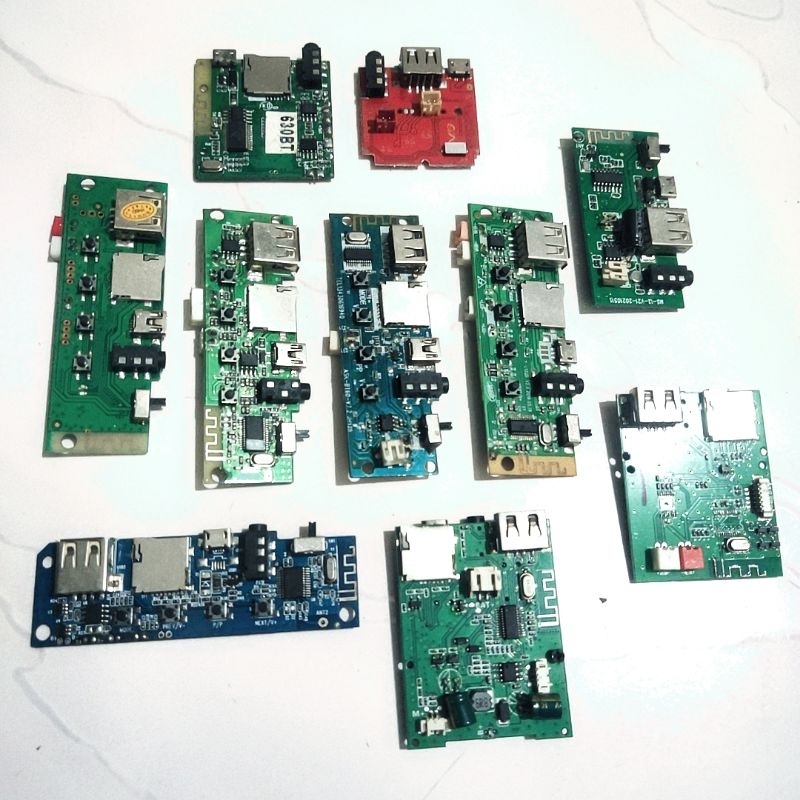 Modul music STEREO MP3 Bloetooth Aux Radio memory card mikro sd kondisi copotan ex FLECO ROBOT