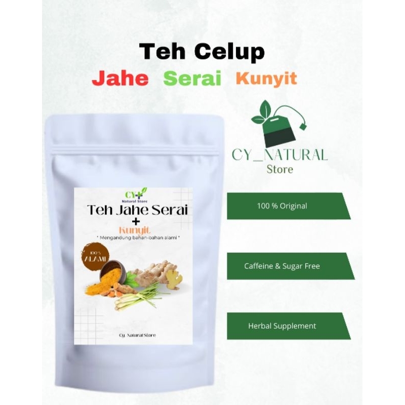 

TEH JAHE SERAI DAN KUNYIT ISI 30 TEA BAGS HERBAL BANYAK MANFAAT