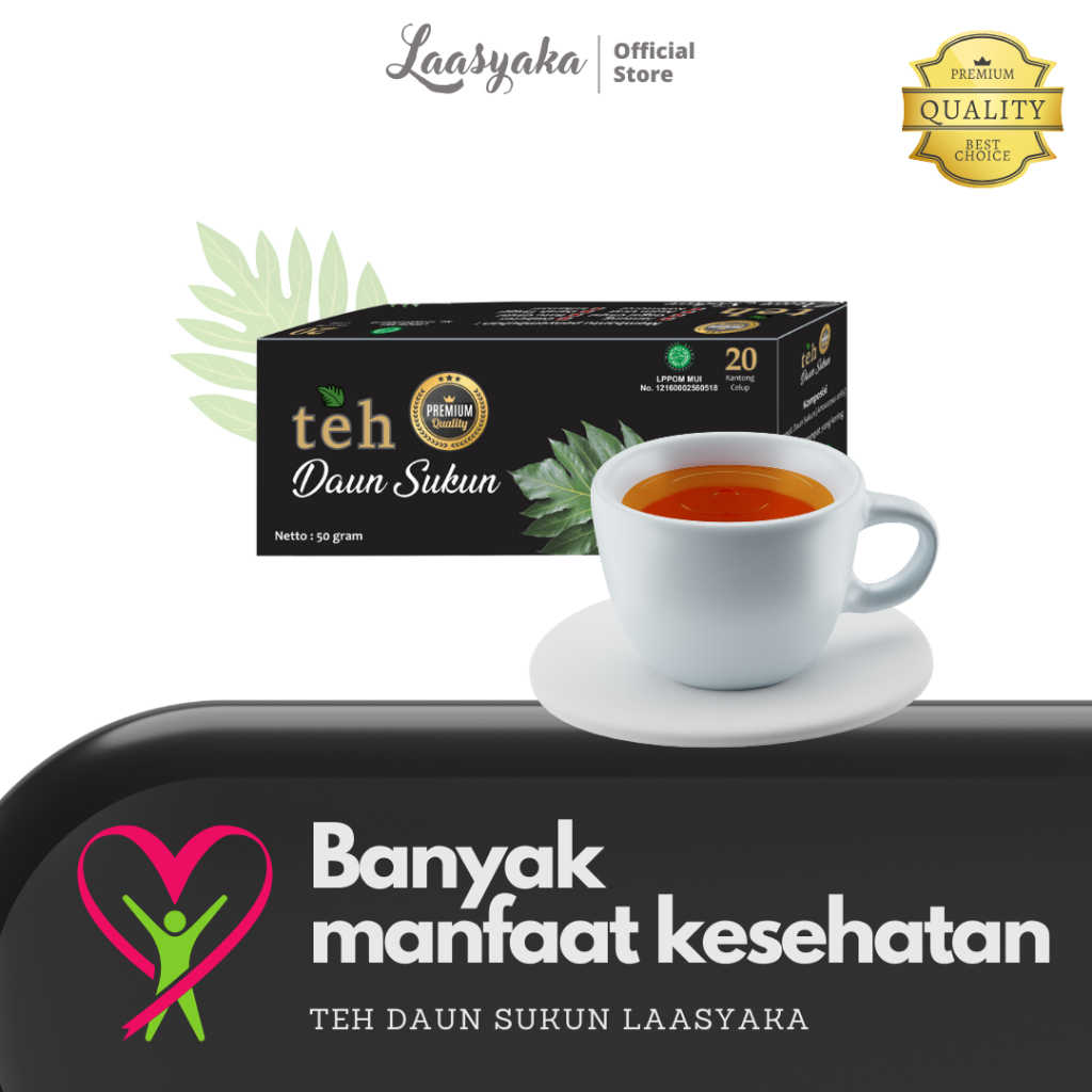 

Teh Daun Sukun Laasyaka Kualitas PREMIUM Obat Sakit Ginjal, Kolesterol, Asam Urat, Jantung, Dll