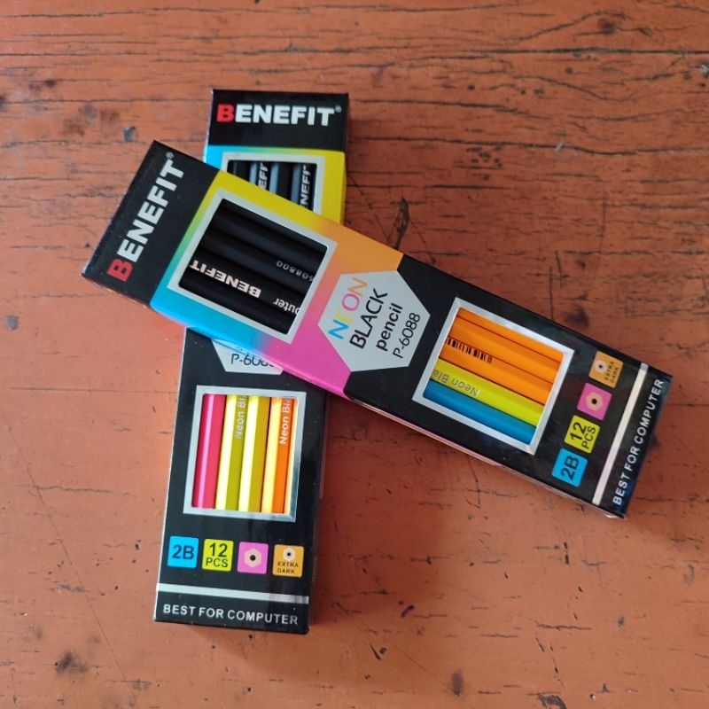 

1 Pak Pulpen Benefit Neon Black Isi 12 Pcs