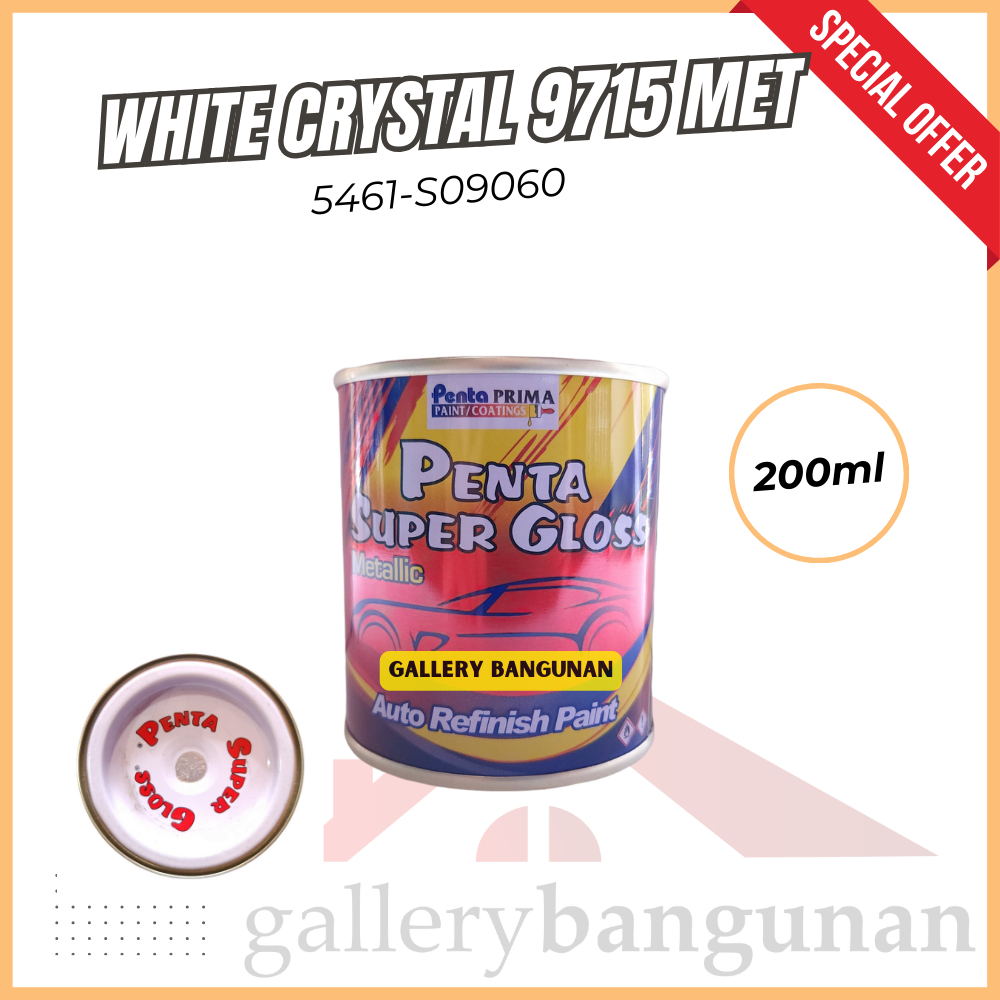 200ml White Crystal 9715 Met Cat Motor Mobil Penta Super Gloss Prima Automotif Otomotif Seperempat 1