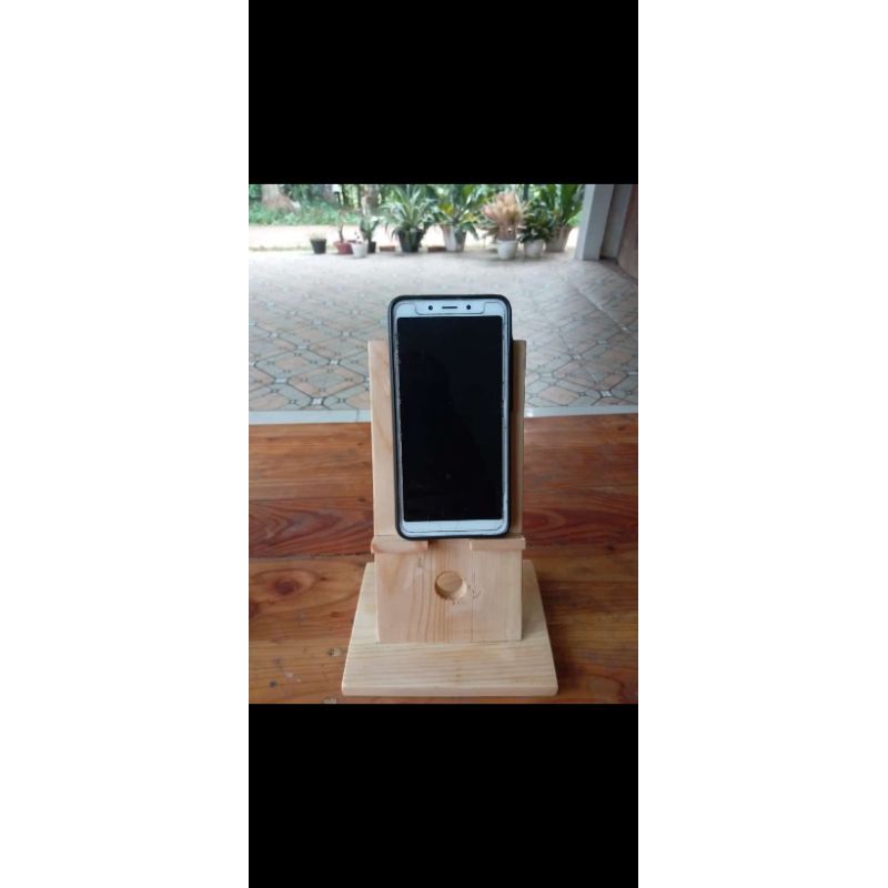 tempat hp kayu stand hp kayu