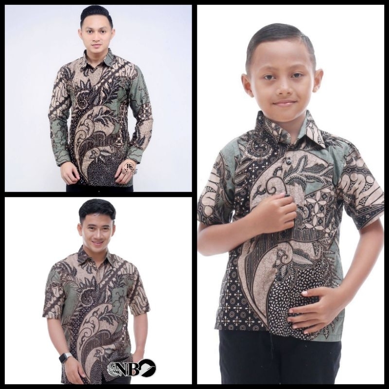 Batik Couple Ayah Dan Anak Laki Laki Modern/kemeja batik pria lengan panjang/Batik pria lengan panja