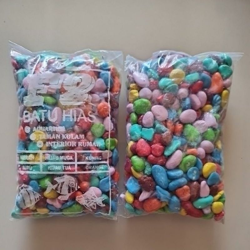 Batu Warna / Batu Hias Aquarium dan Kolam / Batu Hias Cacha 550g