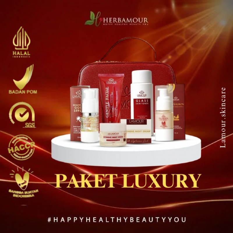 PAKET LUXURY By LAMOUR - Skincare BPOM Original Untuk Kulit Kusam dan Flek Membandel - Paket Luxury 