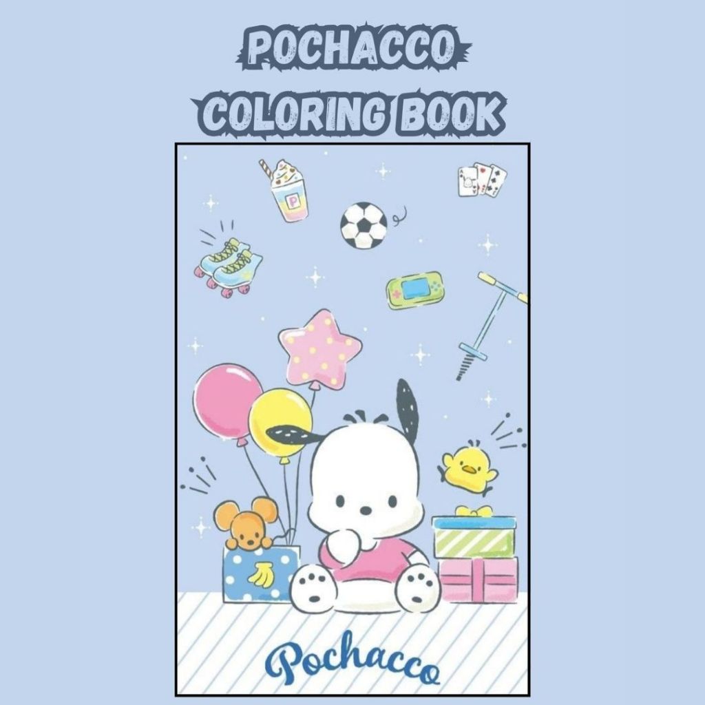 

POCHACCO Coloring Book For Kids And Adult Buku Mewarnai Sketsa Gambar Hitam Putih Kertas Tebal Premium
