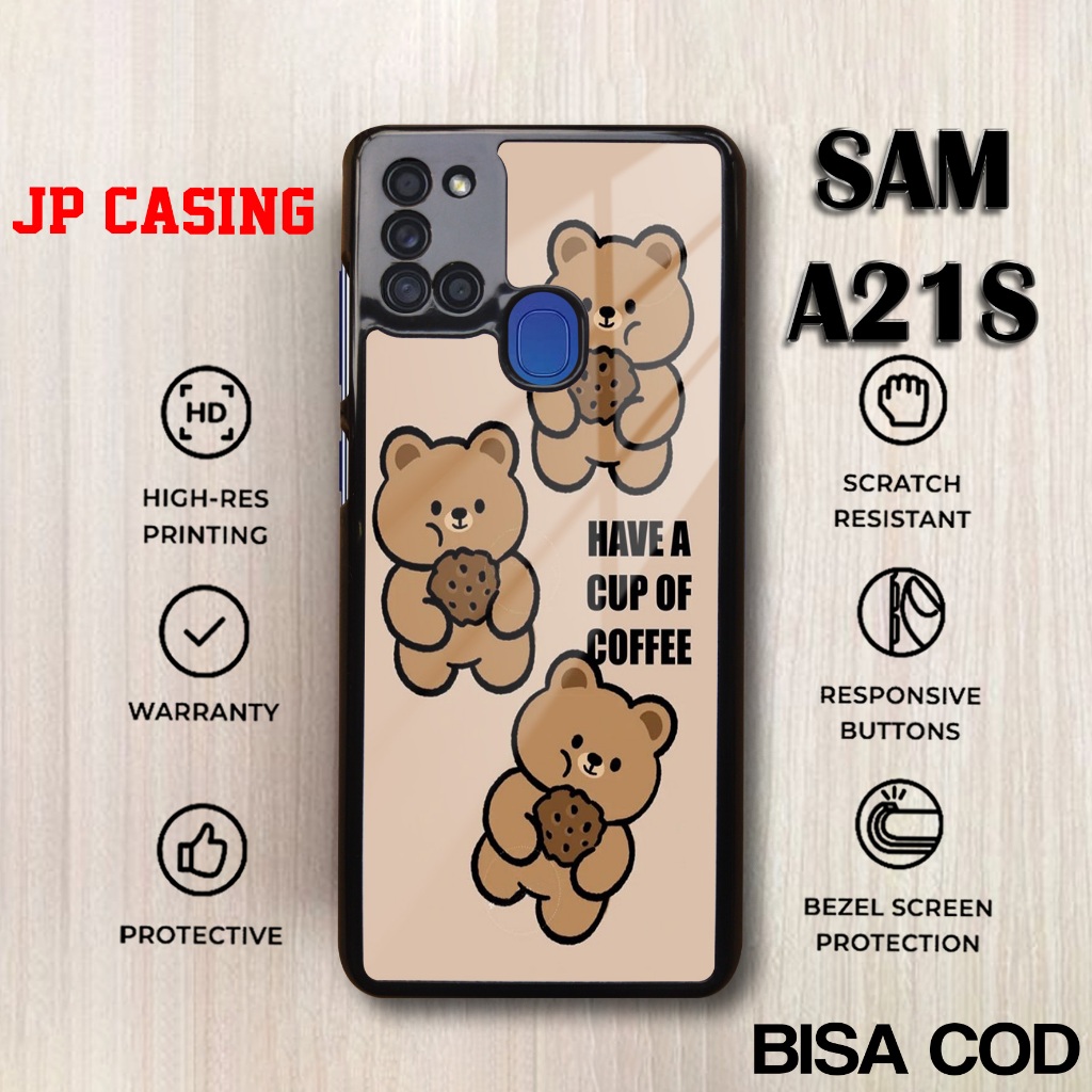Case Samsung A21S Terbaru - Samsung A21S - Motif Cute bear - Bahan Hardcase Softcase Premium Glossy 