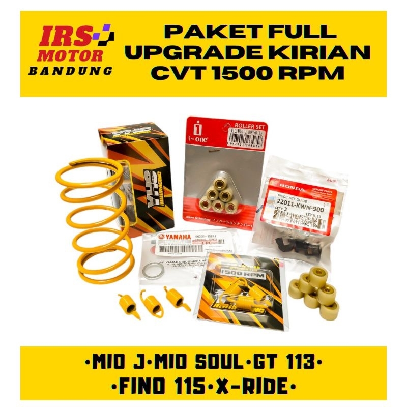 PAKET FULL UPGRADE KIRIAN PER CVT 1500 RPM MIO J MIO SOUL GT 115 XRIDE 115 FINO FI 115 ROLLER RING P
