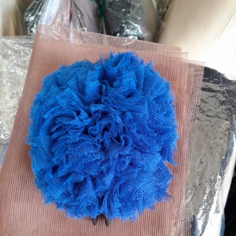 Jepit /jepolan rambut bunga tile KECIL, jepit 11 cm , bunga 9-10 cm untuk berhijab dan non hijab, RE