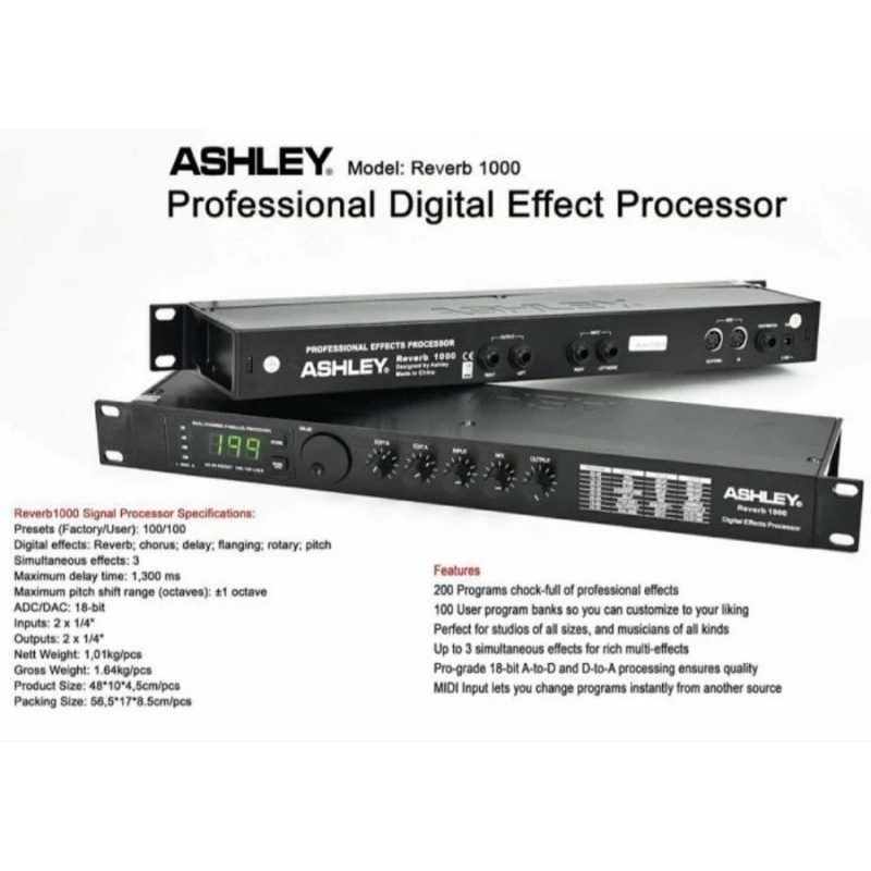 Efek vocal ashley reverb 1000 original