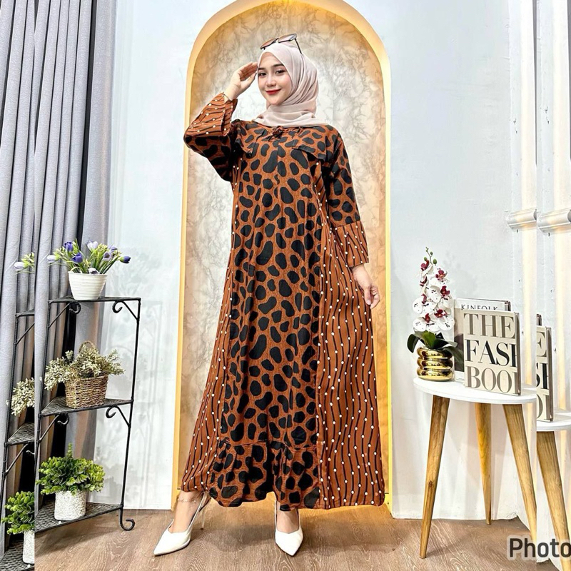 Gamis Wanita Aura Rayon Motif Terbaru