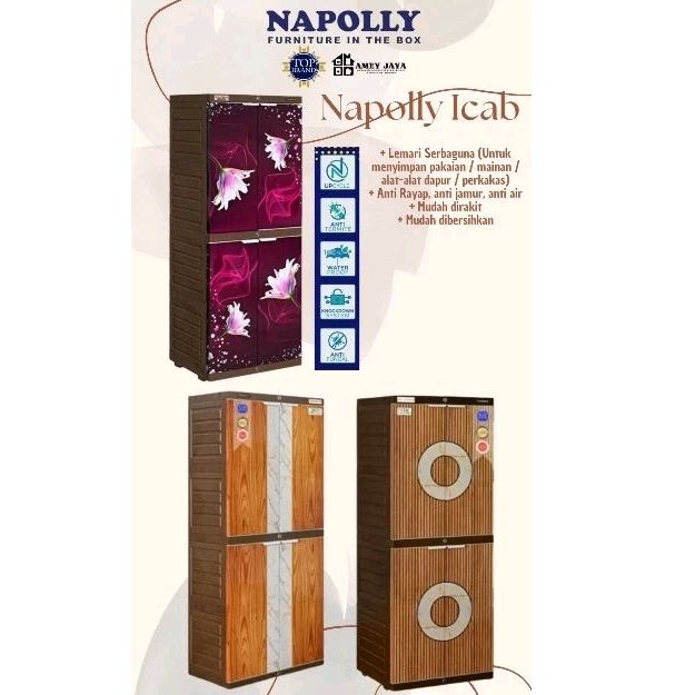Lemari pakaian Napolly - lemari pakaian bahan plastik napolly