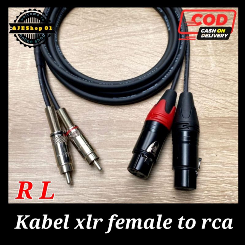 Kabel xlr female to rca / kabel rca to xlr female