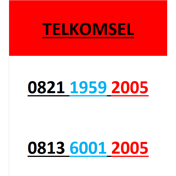 nomor cantik simpati seri tahun 2005 rapi lengkap w350