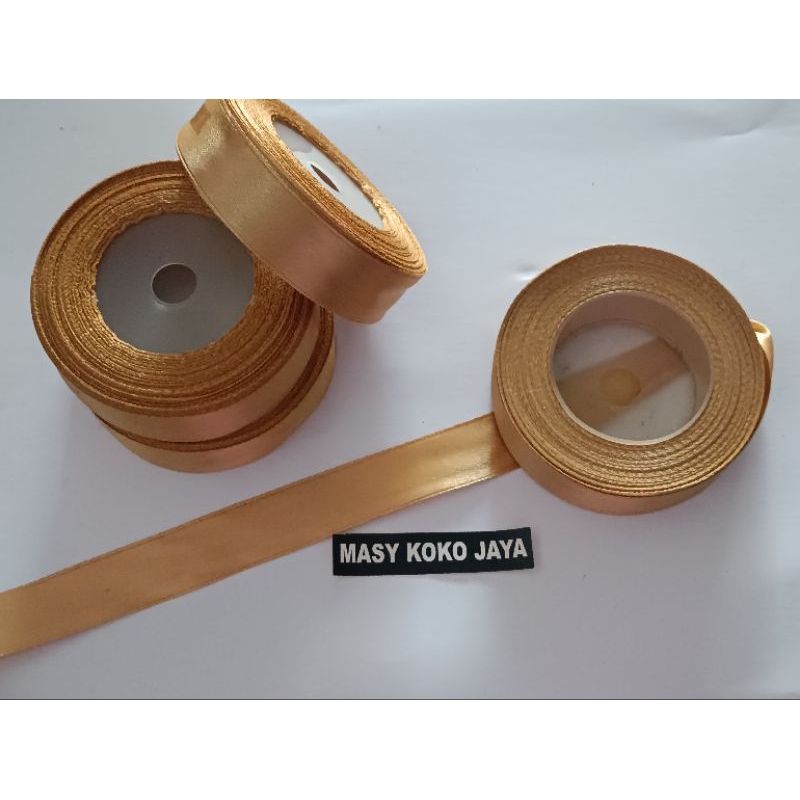 

(Per 1 Meter) COKSU PITA SATIN 3/4" /PITA SATIN WARNA COKLAT SUSU PER 1 METER