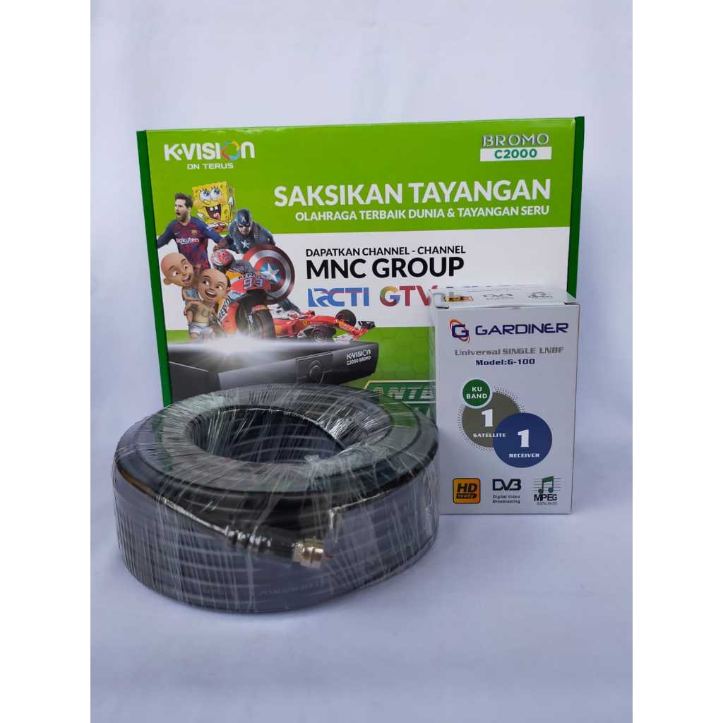 Paket parabola mini K-vision Bromo c2000 tanpa dish, bisa menggunakan dish/antena bekas