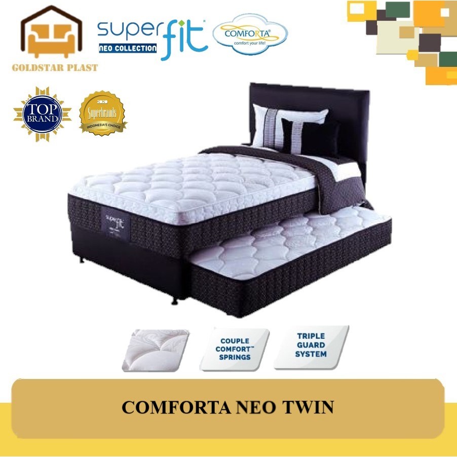 Spring Bed Comforta Superfit 2 in 1 Neo Twin Plush Top/Bed Sorong Neo twin Comforta