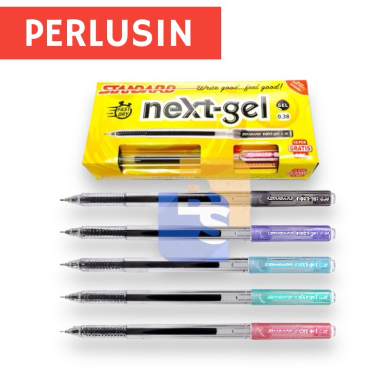 

12 Pcs - Standard Pen Next Gel 0.38 ( Pulpen, Pena, Ball Point, Alat Tulis)