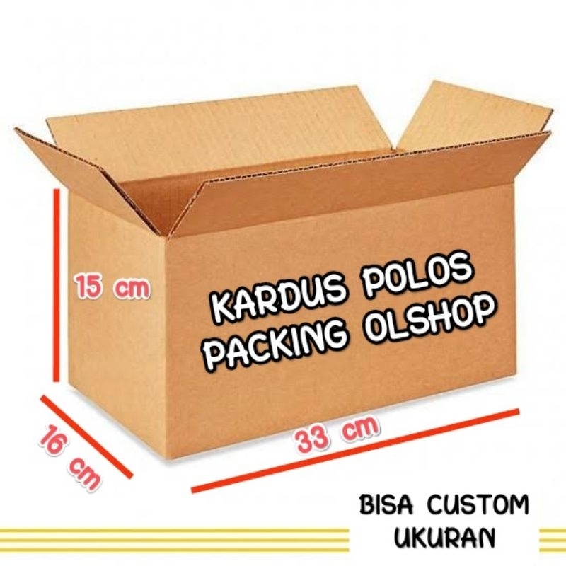 

KARDUS POLOS PACKING OLSHOP UKURAN 33 X 16 X 15 CM KARDUS BOX POLOS PACKING ONLINE SHOP UKURAN 33CM X 16CM X 15 CM BISA CUSTOM UKURAN