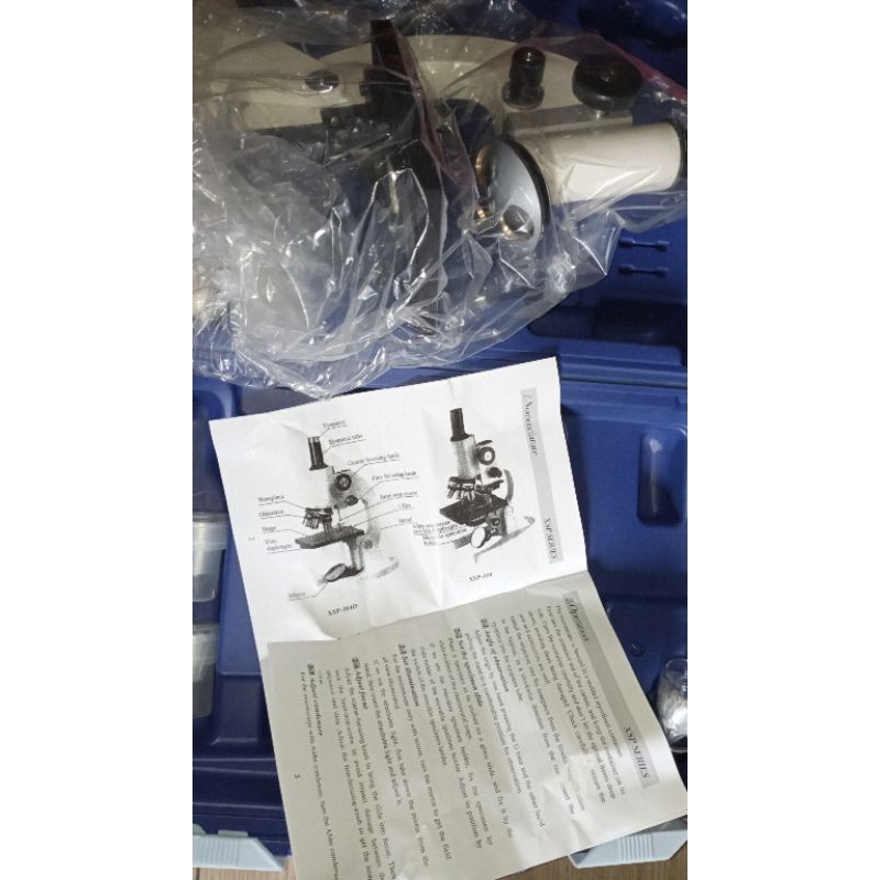 Mikroskop siswa monokuler pembesaran 500x, mikroskop cahaya