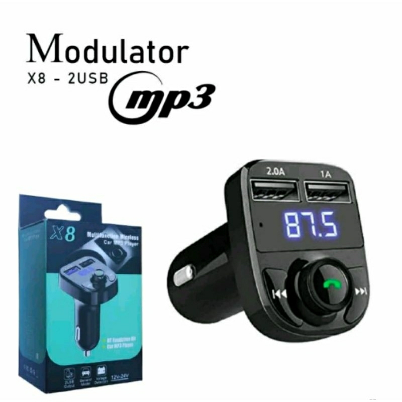 MODULATOR CAR MOBIL X8 BLUETOOTH USB AUDIO WIRELESS MP3 PLAYER Rp47