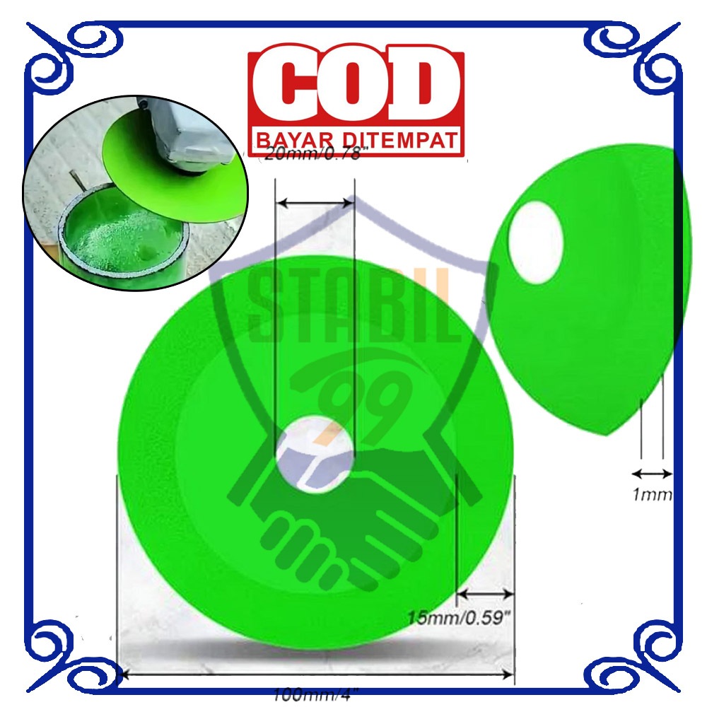 Mata Gerinda Potong Botol Kaca Kramik Keramik 100mm Glass Cutting Mata Grinda 4 Inch
