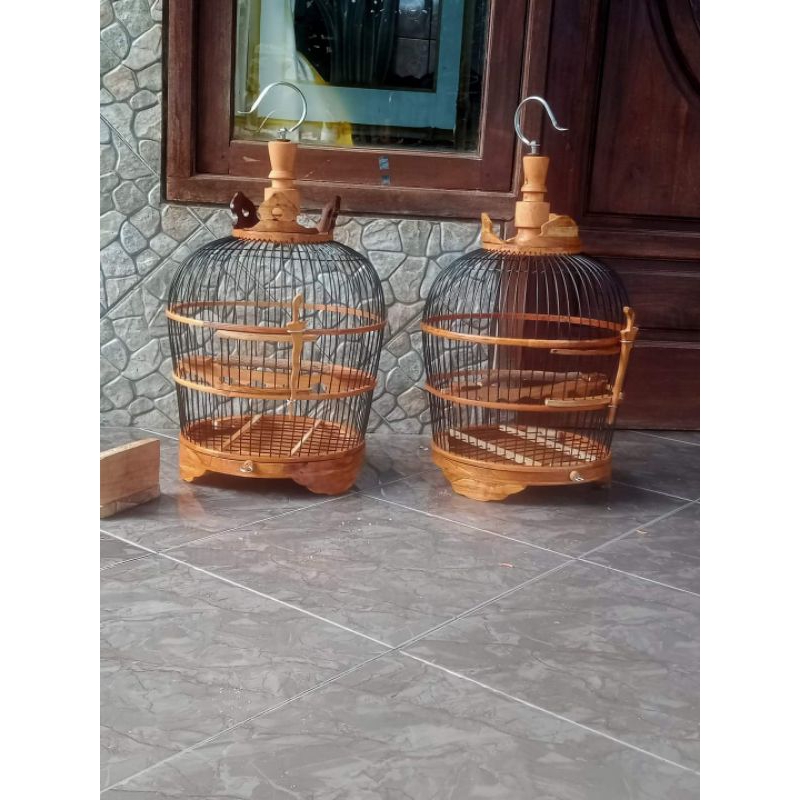 sangkar minion perkutut tebok lepas kayu jati