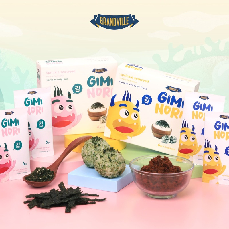 

GRANDVILLE GIMI NORI/ RUMPUT LAUT TABUR/ MAKANAN TAMBAHAN UNTUK ANAK 8X6GR