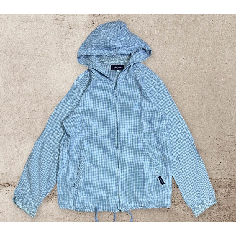 Jacket windbreaker Kangol zipper hoodie skyblue
