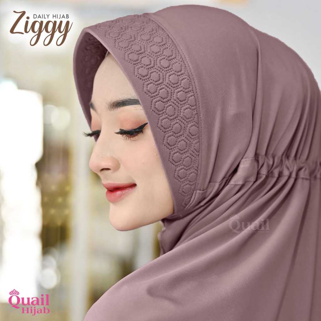 Ziggy Casual Daily Hijab Original Quai Hijab Instan Quail Hijab Serut Hijab Daily Ziggy Quail Hijab