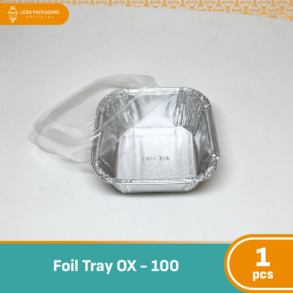 Alumunium Foil Cup OX-100 Ukuran Mini + Tutup / Tempat Lasagna / Tempat Makaroni Panggang / Tempat P