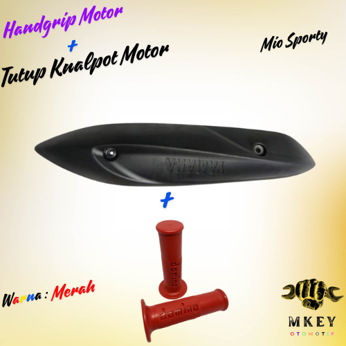 Tutup Pelindung Tameng Knalpot Mio Sporty Plus Handgrip Domino Polos Original Standar